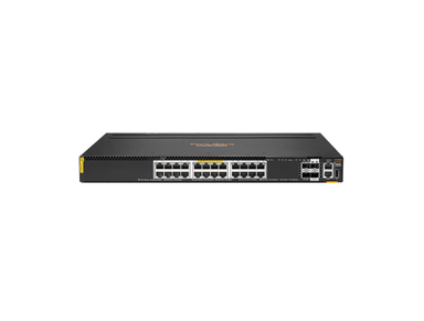Aruba 6300M 24‑Port Smart Rate (1/2.5/5/10 GbE) Class 6 PoE + 2× 50 GbE & 2× 25 GbE UMA Switch (R8S89A)