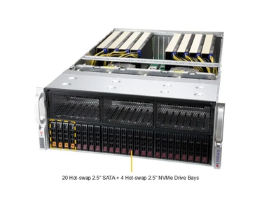Supermicro AS -4125GS-TNRT GPU A+ Server DP AMD 4U System with up to 8 PCIe Direct-Connect GPUs