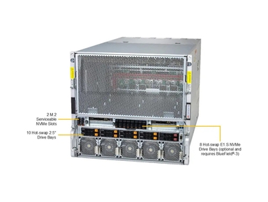 SuperMicro AS -8125GS-TNHR GPU A+ Server DP AMD 8U System with NVIDIA HGX H100/H200 8-GPU