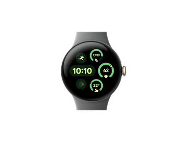Google Pixel Watch 3 41mm – Champagne Gold Aluminum Case with Hazel Active Band