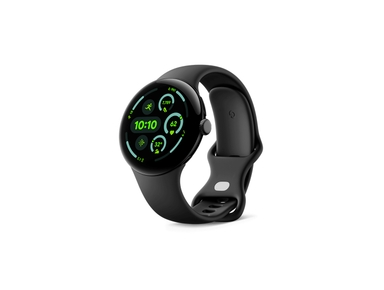 Google Pixel Watch 3 45 mm – Matte Black Aluminum Case with Obsidian Active Band