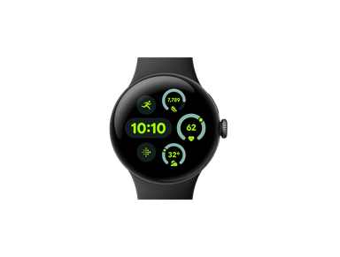 Google Pixel Watch 3 41mm – Matte Black Aluminum Case with Obsidian Active Band