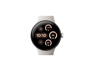 Google Pixel Watch 3 41mm – Polished Silver Aluminium Case with Porcelain Active Band