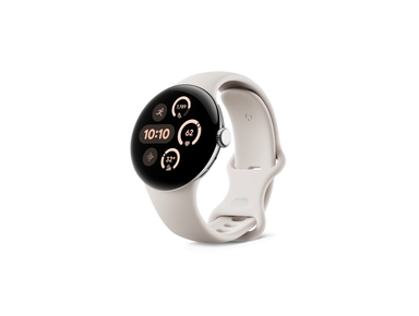 Google Pixel Watch 3 41mm – Polished Silver Aluminium Case with Porcelain Active Band
