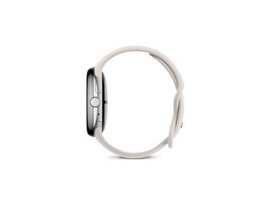 Google Pixel Watch 3 45 mm – Polished Silver Aluminum Case with Porcelain Active Band