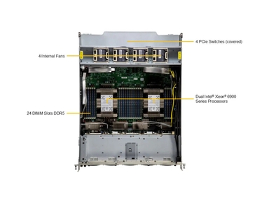Supermicro SYS-A22GA-NBRT GPU SuperServer DP Intel 10U System with NVIDIA HGX B200 8-GPU