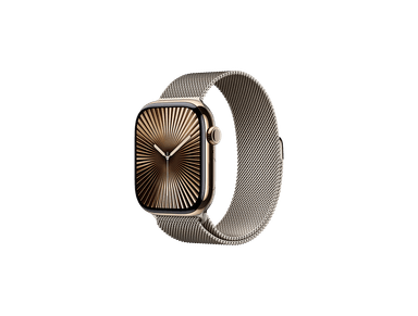 Apple Watch Series 10, 42 mm, SS, Natural Milanese loop - S/M, Titanium case Gold 