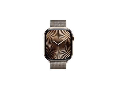 Apple Watch Series 10, 42 mm, SS, Natural Milanese loop - S/M, Titanium case Gold 